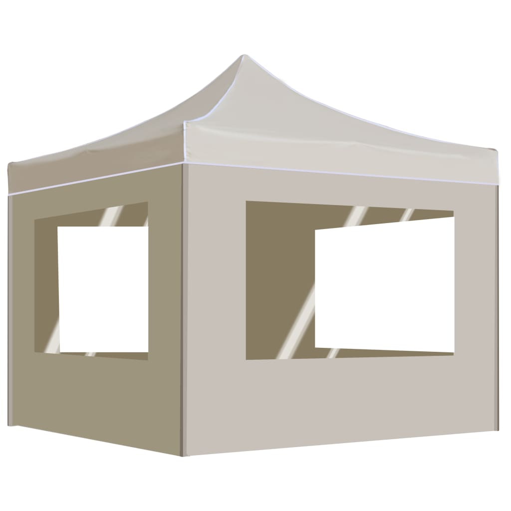 Partytent inklapbaar met wanden 2x2 m aluminium crème is nu te koop bij PeponiXL, paradijselijk wonen!