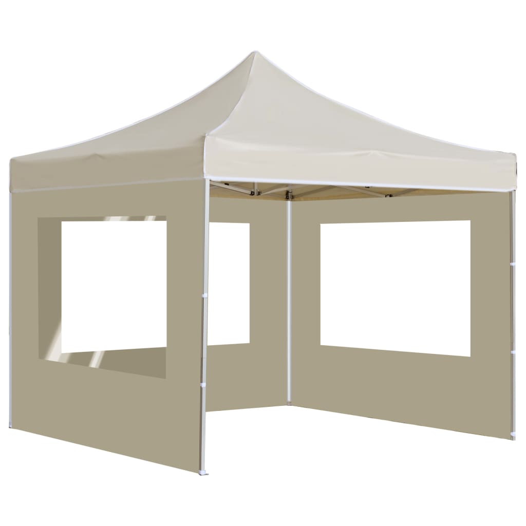 Partytent inklapbaar met wanden 2x2 m aluminium crème is nu te koop bij PeponiXL, paradijselijk wonen!