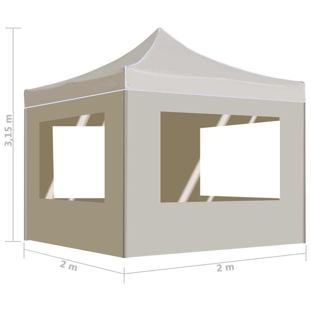 Partytent inklapbaar met wanden 2x2 m aluminium crème is nu te koop bij PeponiXL, paradijselijk wonen!