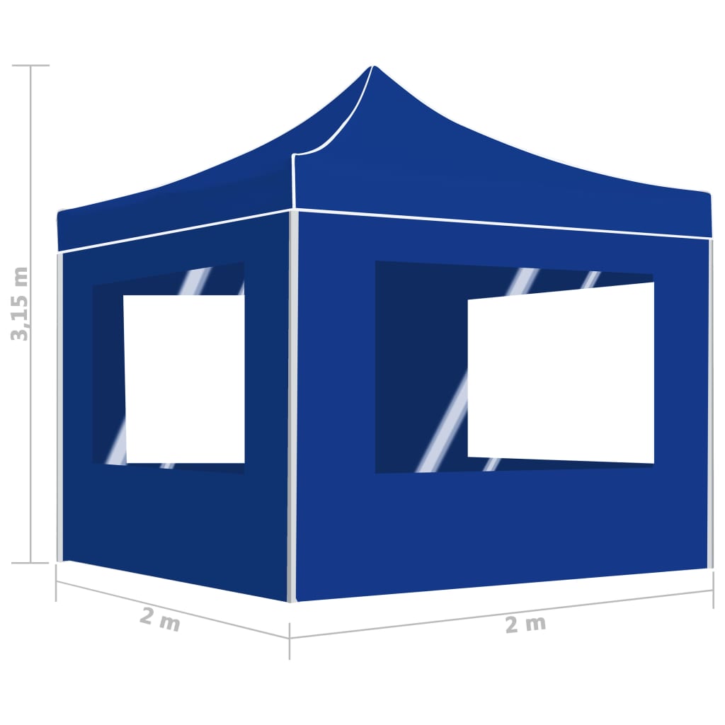 Partytent inklapbaar met wanden 2x2 m aluminium blauw is nu te koop bij PeponiXL, paradijselijk wonen!