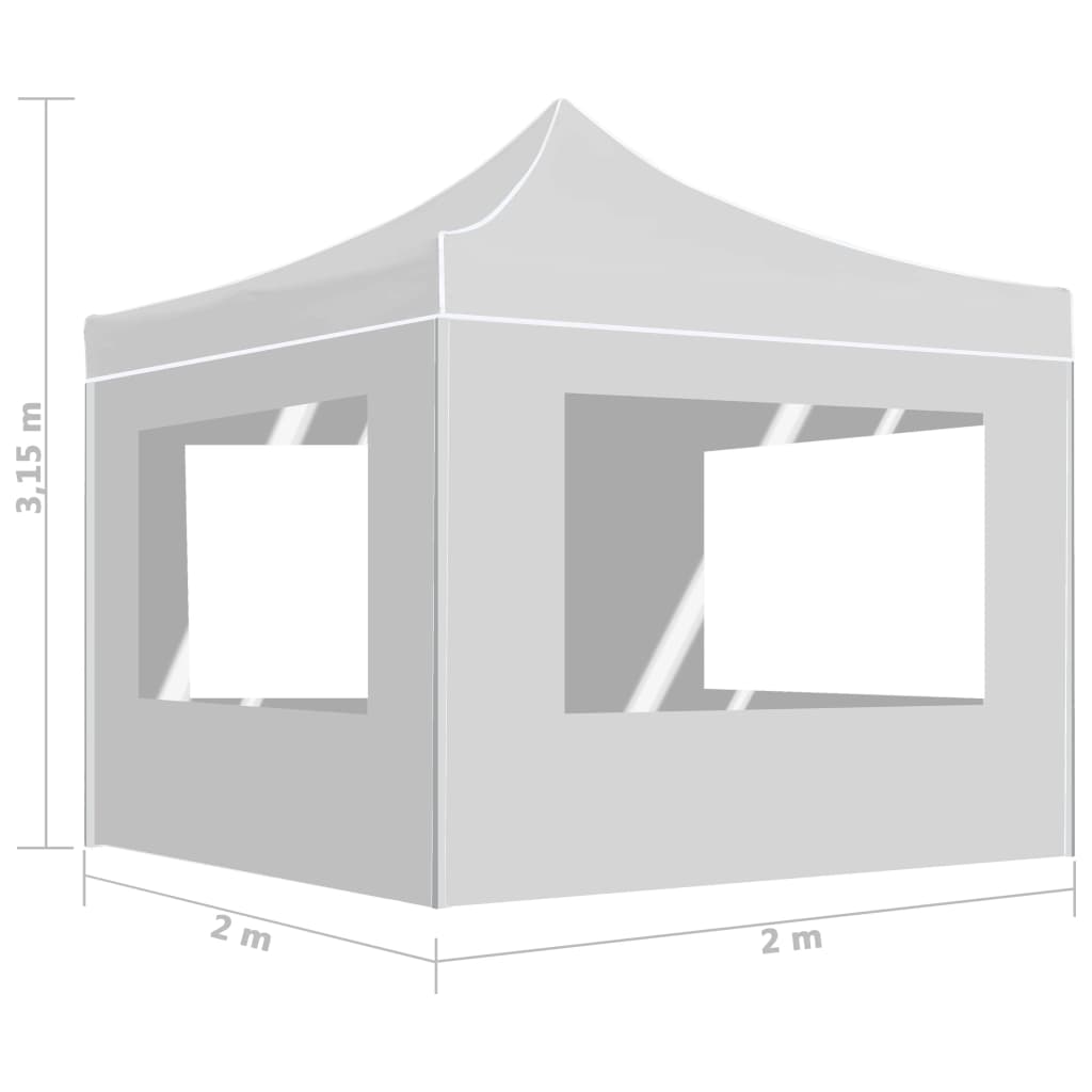 Partytent inklapbaar met wanden 2x2 m aluminium wit is nu te koop bij PeponiXL, paradijselijk wonen!