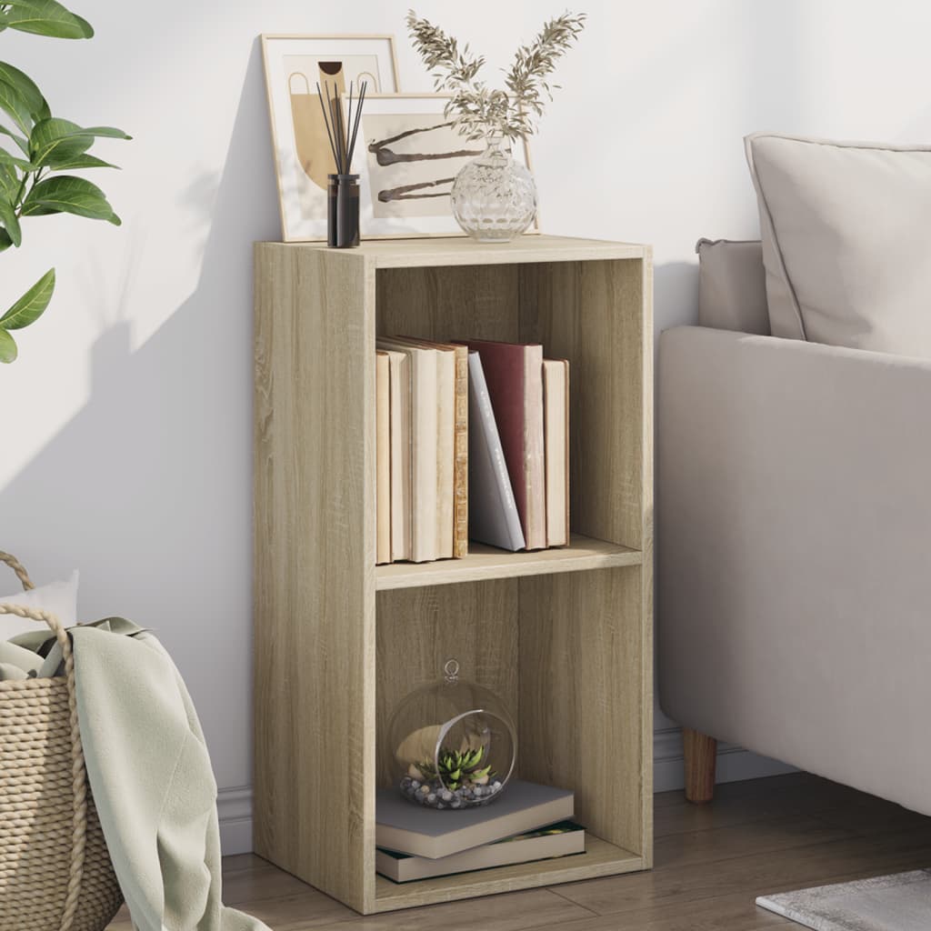 Boekenkast met 2 schappen 40x30x76,5 cm bewerkt hout sonoma eik is nu te koop bij PeponiXL, paradijselijk wonen!