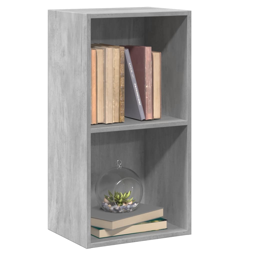 Boekenkast met 2 schappen 40x30x76,5 cm bewerkt hout betongrijs is nu te koop bij PeponiXL, paradijselijk wonen!
