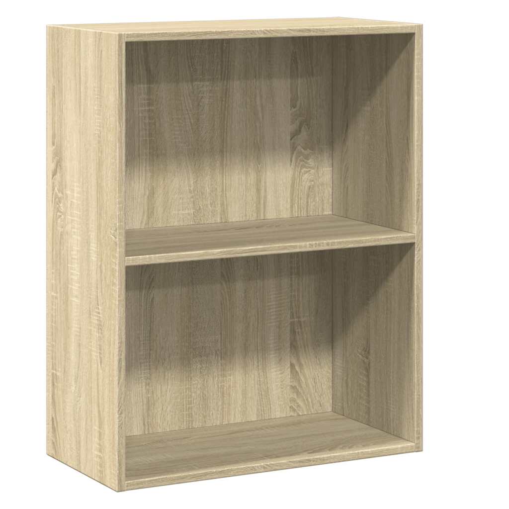 Boekenkast 2 schappen 60x30x76,5 cm bewerkt hout sonoma eiken is nu te koop bij PeponiXL, paradijselijk wonen!