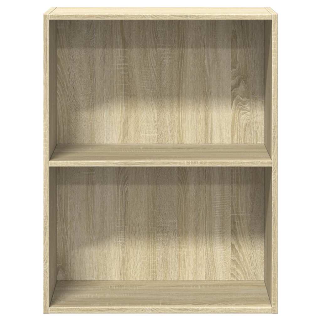 Boekenkast 2 schappen 60x30x76,5 cm bewerkt hout sonoma eiken is nu te koop bij PeponiXL, paradijselijk wonen!