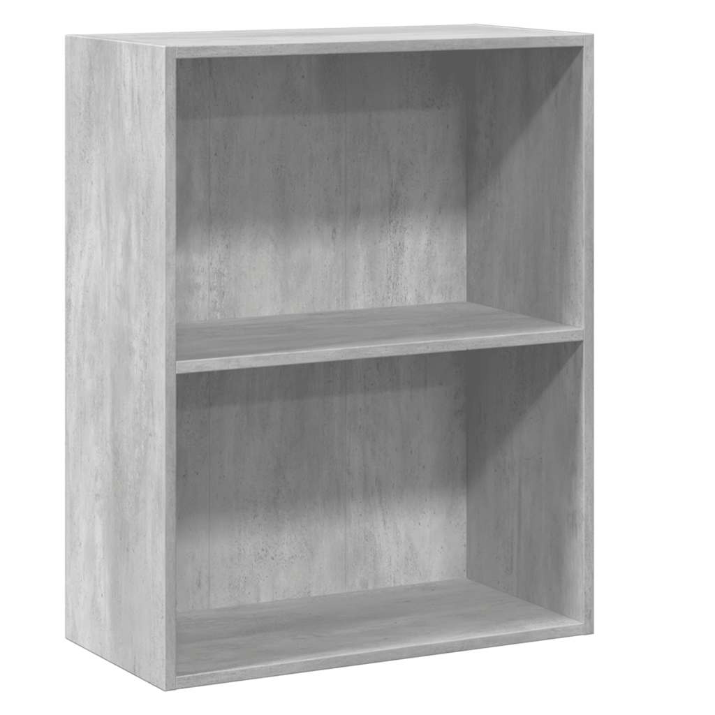 Boekenkast met 2 schappen 60x30x76,5 cm bewerkt hout betongrijs is nu te koop bij PeponiXL, paradijselijk wonen!