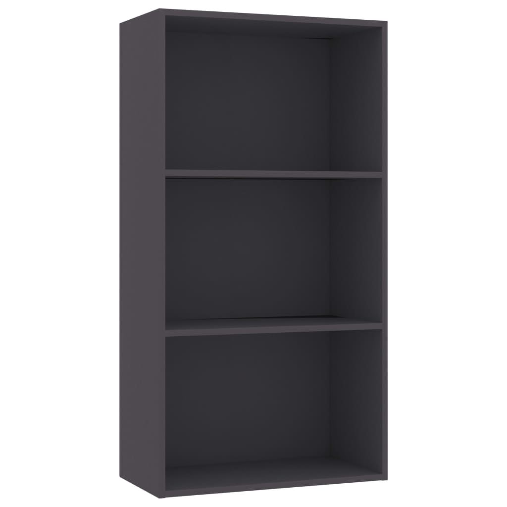 Boekenkast met 3 schappen 60x30x114 cm bewerkt hout grijs is nu te koop bij PeponiXL, paradijselijk wonen!