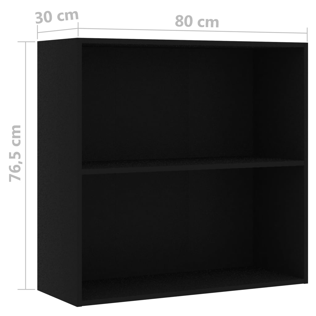 Boekenkast 80x30x76,5 cm bewerkt hout zwart is nu te koop bij PeponiXL, paradijselijk wonen!
