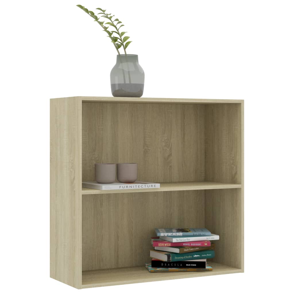 Boekenkast 80x30x76,5 cm bewerkt hout sonoma eikenkleurig is nu te koop bij PeponiXL, paradijselijk wonen!
