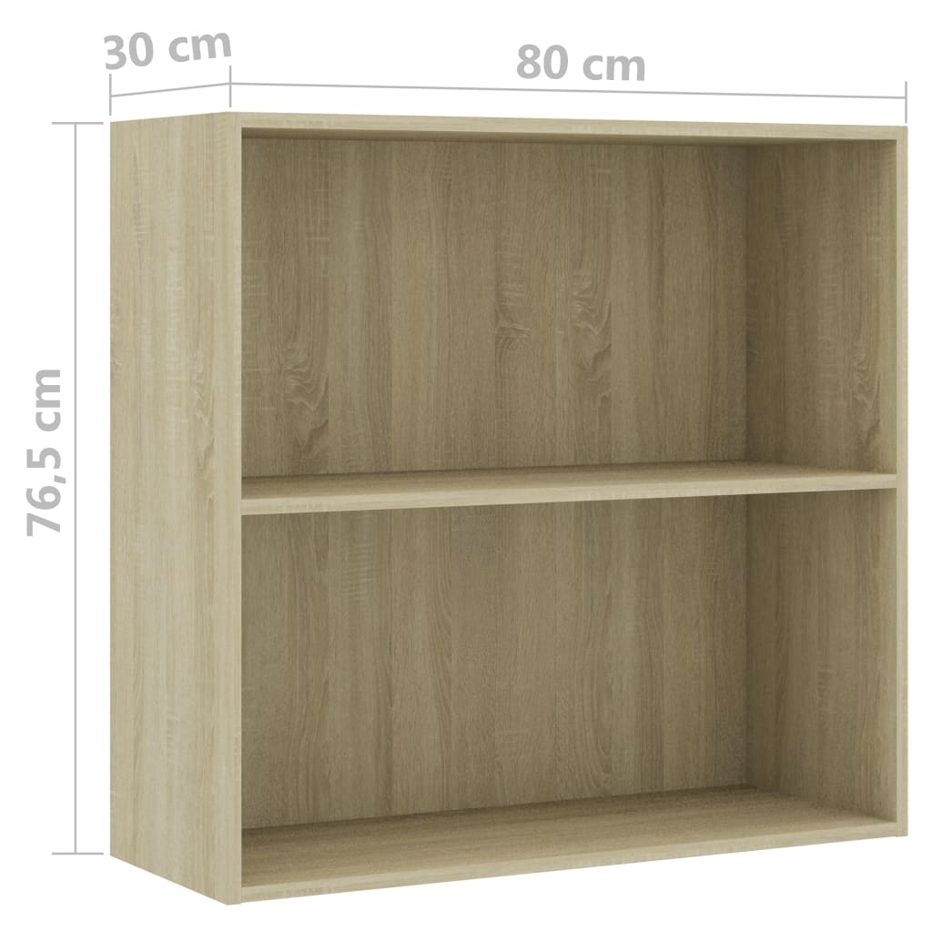Boekenkast 80x30x76,5 cm bewerkt hout sonoma eikenkleurig is nu te koop bij PeponiXL, paradijselijk wonen!