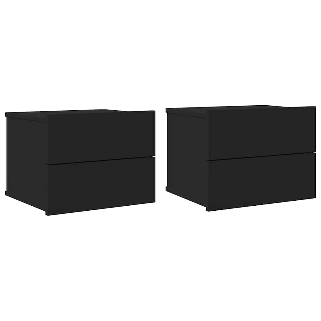 Nachtkastjes 2 st 40x30x30 cm bewerkt hout zwart is nu te koop bij PeponiXL, paradijselijk wonen!