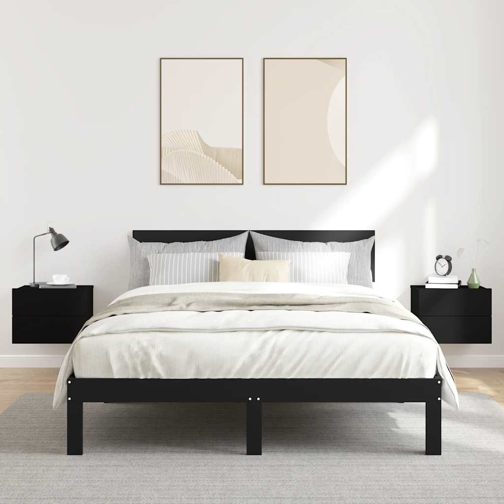 Nachtkastjes 2 st 40x30x30 cm bewerkt hout zwart is nu te koop bij PeponiXL, paradijselijk wonen!