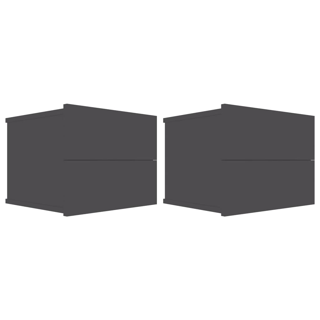 Nachtkastjes 2 st 40x30x30 cm bewerkt hout grijs is nu te koop bij PeponiXL, paradijselijk wonen!