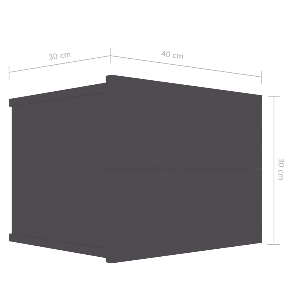 Nachtkastjes 2 st 40x30x30 cm bewerkt hout grijs is nu te koop bij PeponiXL, paradijselijk wonen!
