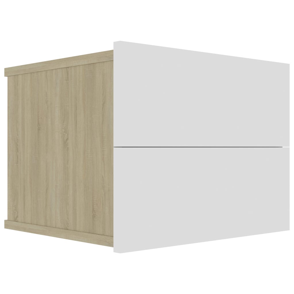 Nachtkastjes 2 st 40x30x30 cm wit sonoma eikenkleur is nu te koop bij PeponiXL, paradijselijk wonen!