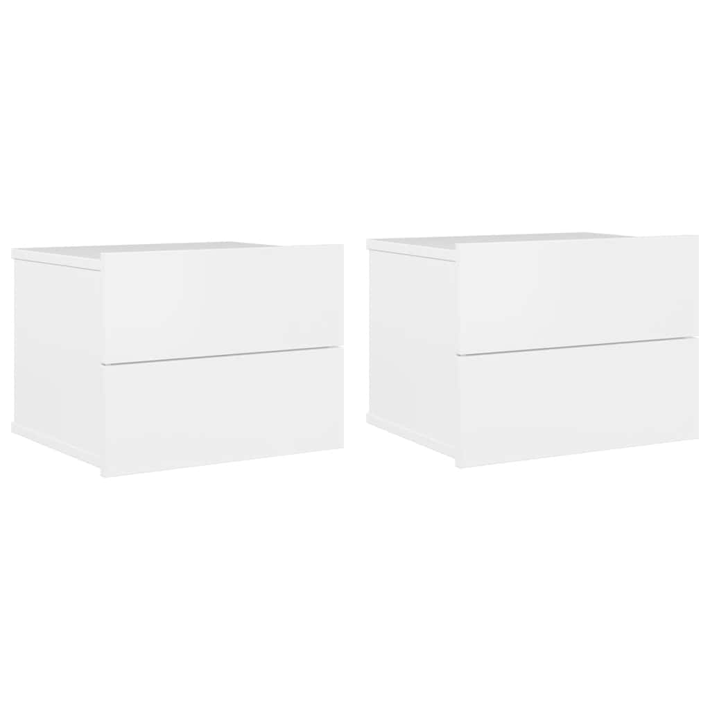 Nachtkastjes 2 st 40x30x30 cm bewerkt hout hoogglans wit is nu te koop bij PeponiXL, paradijselijk wonen!