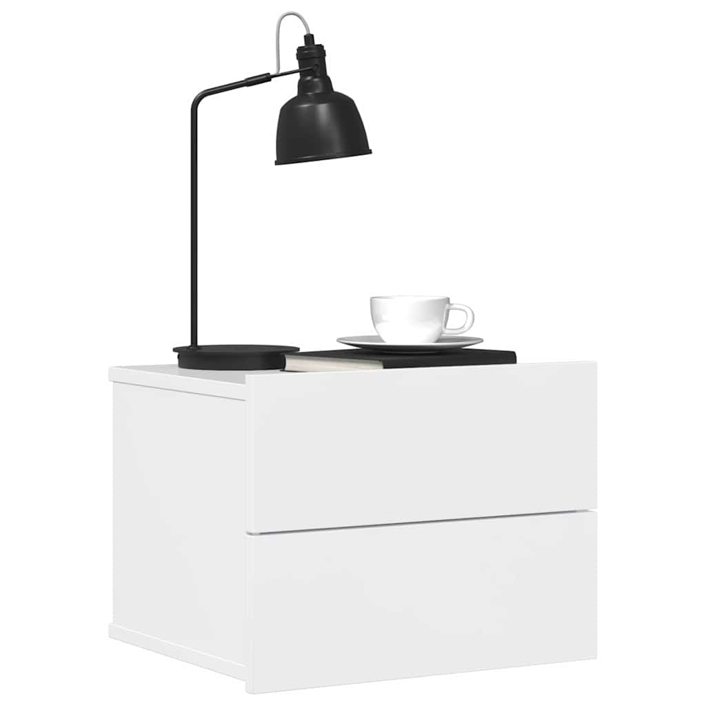 Nachtkastjes 2 st 40x30x30 cm bewerkt hout hoogglans wit is nu te koop bij PeponiXL, paradijselijk wonen!