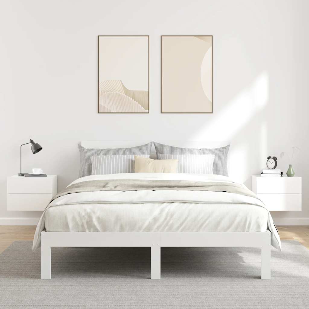 Nachtkastjes 2 st 40x30x30 cm bewerkt hout hoogglans wit is nu te koop bij PeponiXL, paradijselijk wonen!