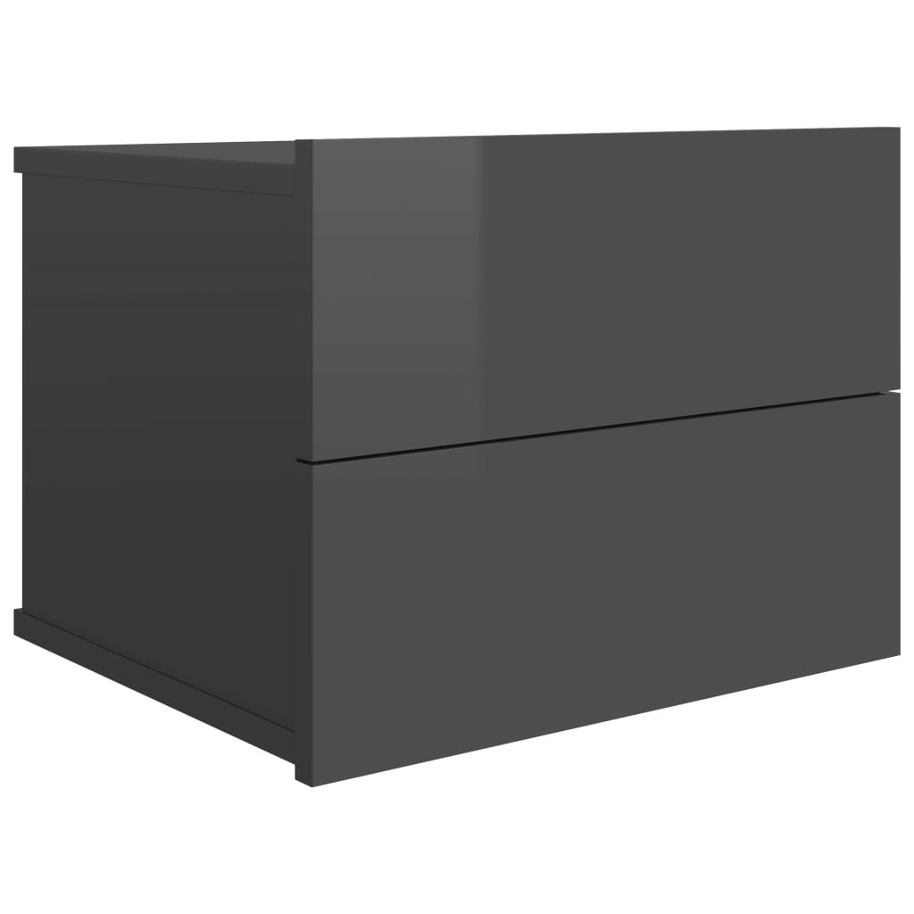 Nachtkastjes 2 st 40x30x30 cm bewerkt hout hoogglans grijs is nu te koop bij PeponiXL, paradijselijk wonen!