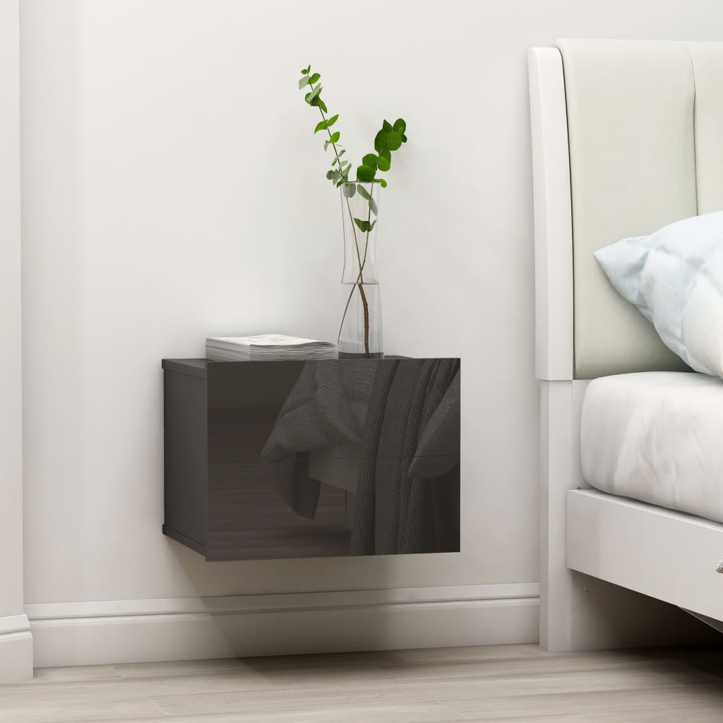 Nachtkastjes 2 st 40x30x30 cm bewerkt hout hoogglans grijs is nu te koop bij PeponiXL, paradijselijk wonen!