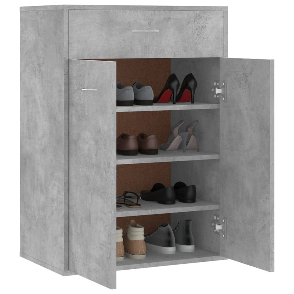 Schoenenkast 60x35x84 cm bewerkt hout betongrijs is nu te koop bij PeponiXL, paradijselijk wonen!