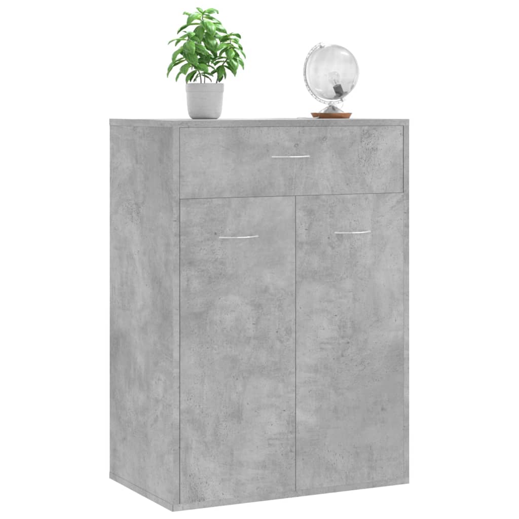 Schoenenkast 60x35x84 cm bewerkt hout betongrijs is nu te koop bij PeponiXL, paradijselijk wonen!
