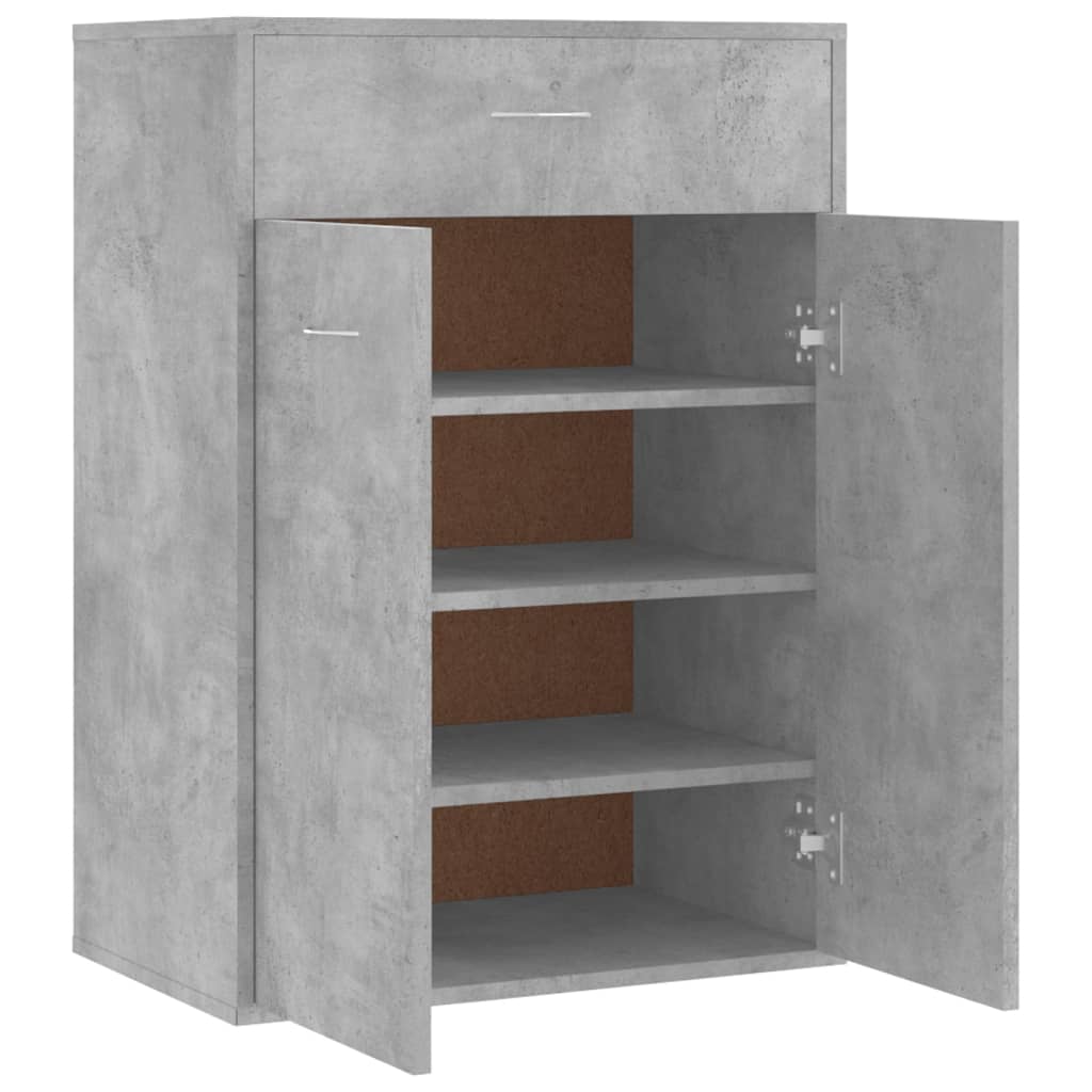 Schoenenkast 60x35x84 cm bewerkt hout betongrijs is nu te koop bij PeponiXL, paradijselijk wonen!