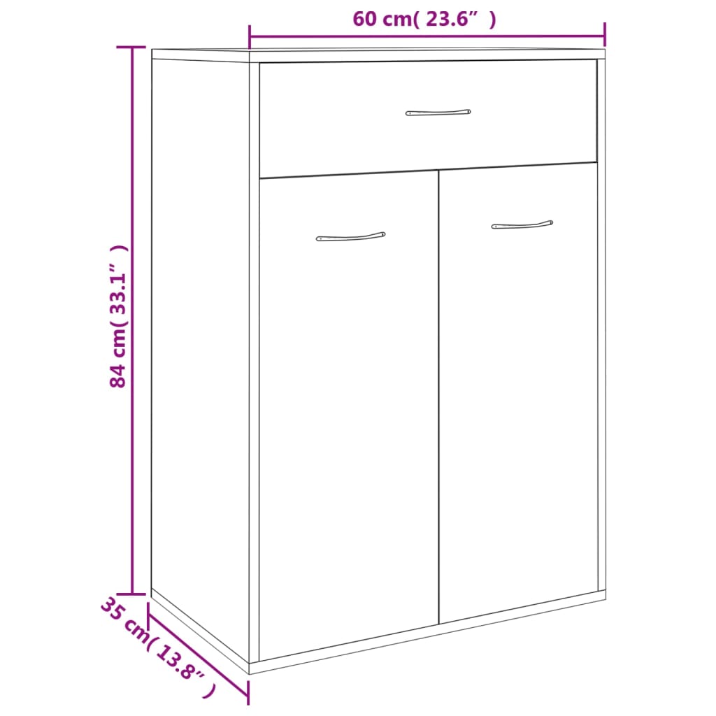 Schoenenkast 60x35x84 cm bewerkt hout betongrijs is nu te koop bij PeponiXL, paradijselijk wonen!