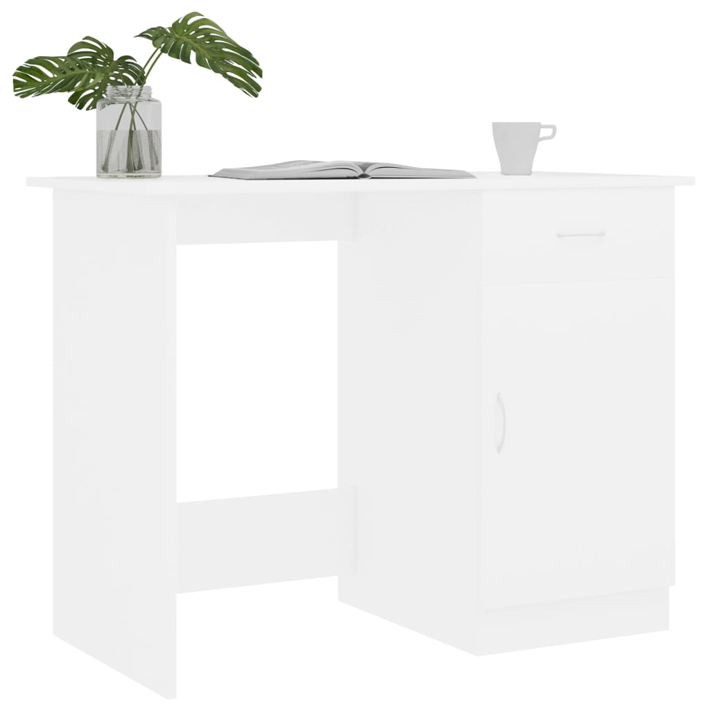 Bureau 100x50x76 cm bewerkt hout wit is nu te koop bij PeponiXL, paradijselijk wonen!