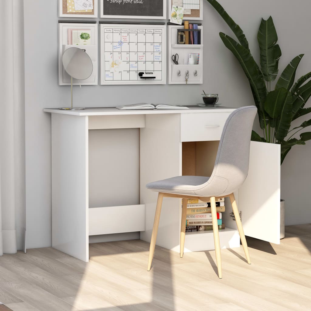 Bureau 100x50x76 cm bewerkt hout wit is nu te koop bij PeponiXL, paradijselijk wonen!