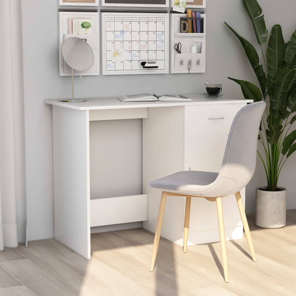 Bureau 100x50x76 cm bewerkt hout wit is nu te koop bij PeponiXL, paradijselijk wonen!