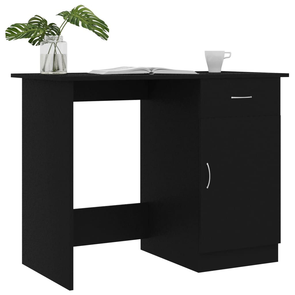 Bureau 100x50x76 cm bewerkt hout zwart is nu te koop bij PeponiXL, paradijselijk wonen!