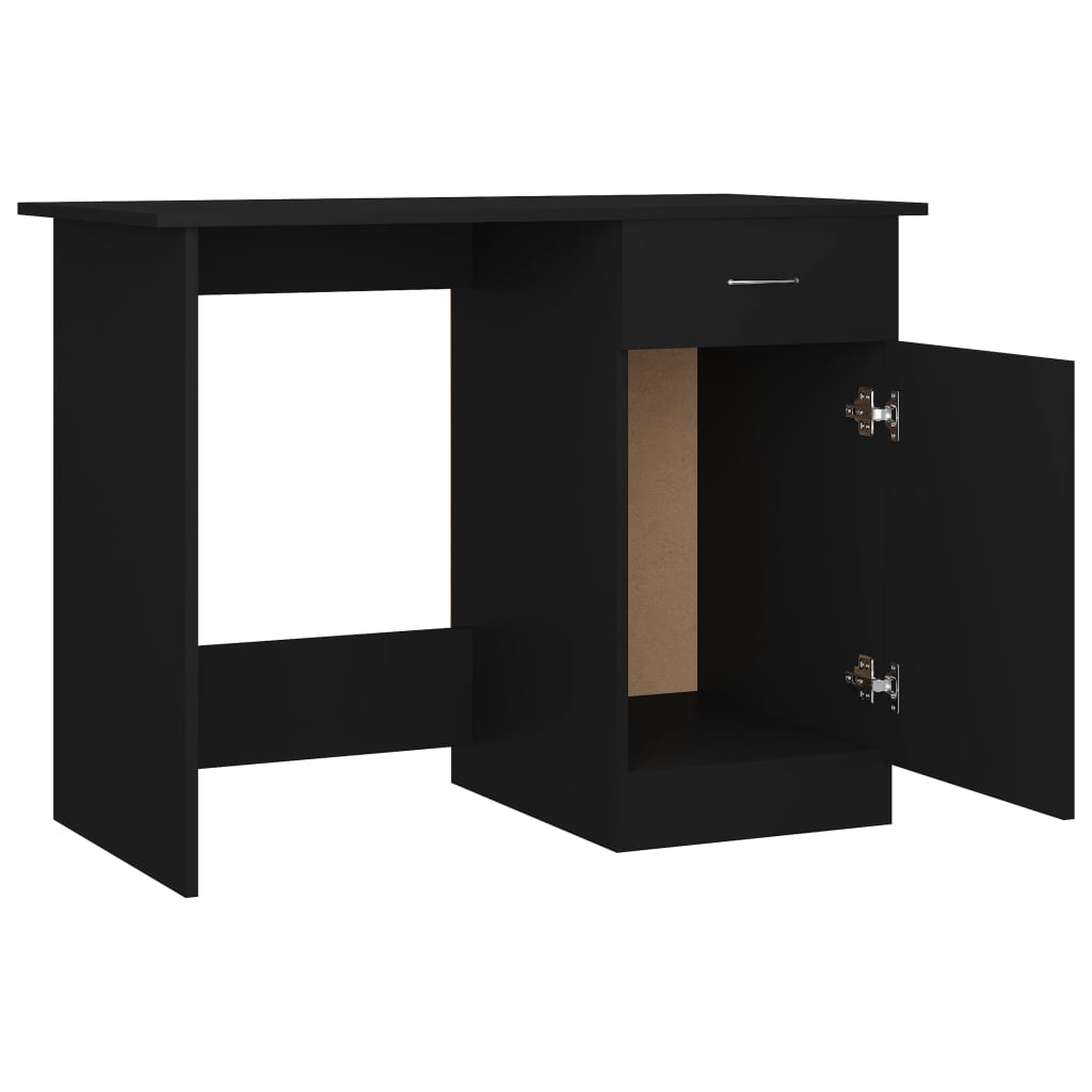 Bureau 100x50x76 cm bewerkt hout zwart is nu te koop bij PeponiXL, paradijselijk wonen!