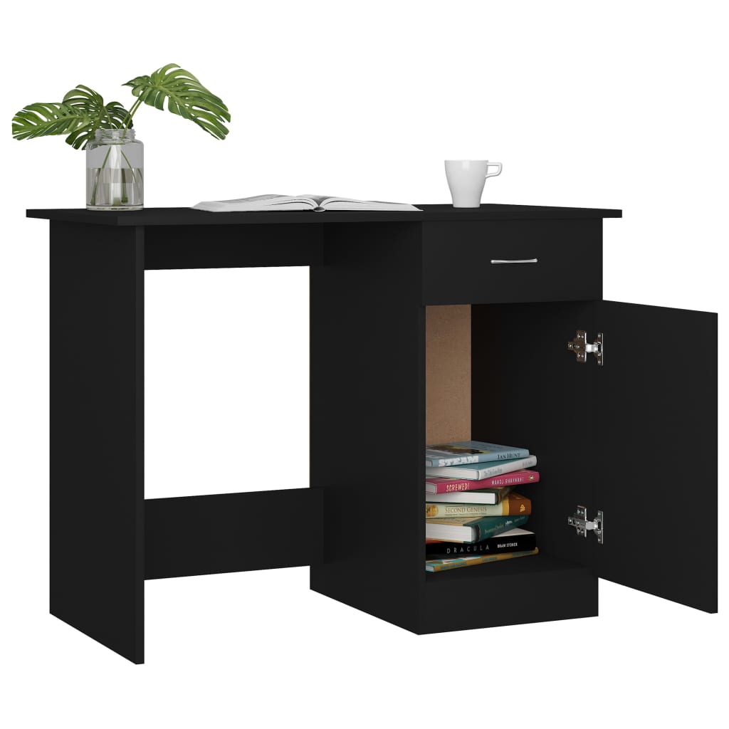 Bureau 100x50x76 cm bewerkt hout zwart is nu te koop bij PeponiXL, paradijselijk wonen!