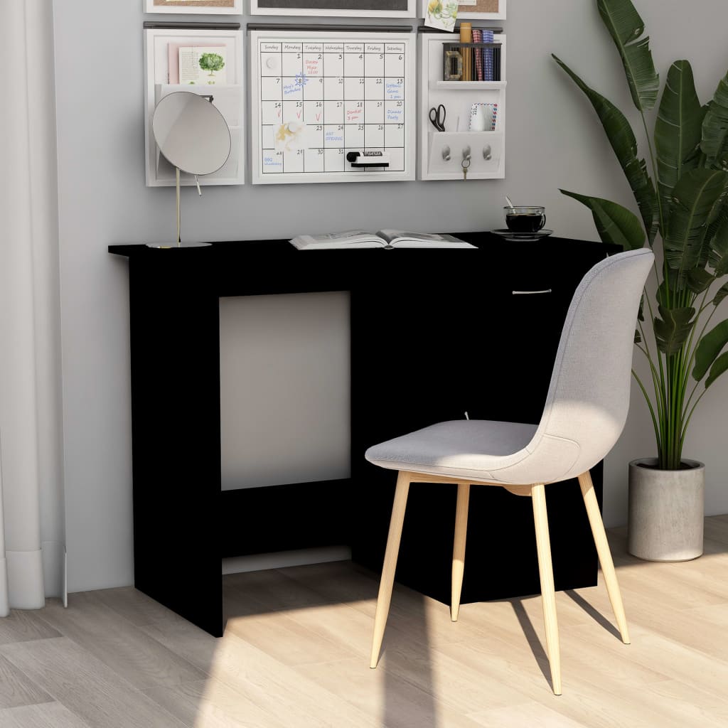 Bureau 100x50x76 cm bewerkt hout zwart is nu te koop bij PeponiXL, paradijselijk wonen!