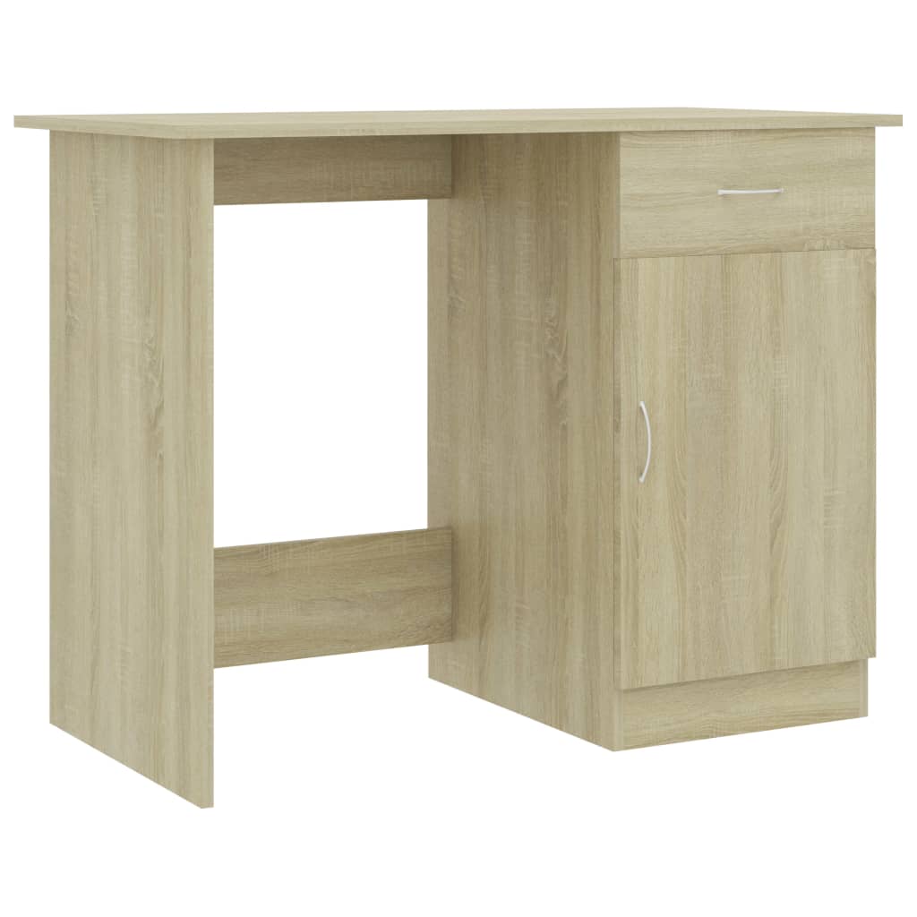 Bureau 100x50x76 cm bewerkt hout sonoma eikenkleurig is nu te koop bij PeponiXL, paradijselijk wonen!