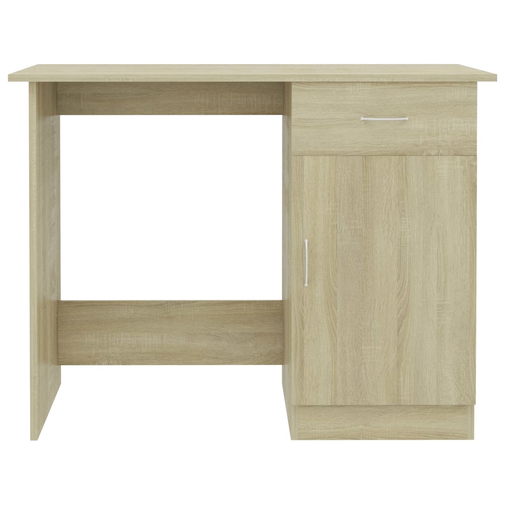 Bureau 100x50x76 cm bewerkt hout sonoma eikenkleurig is nu te koop bij PeponiXL, paradijselijk wonen!