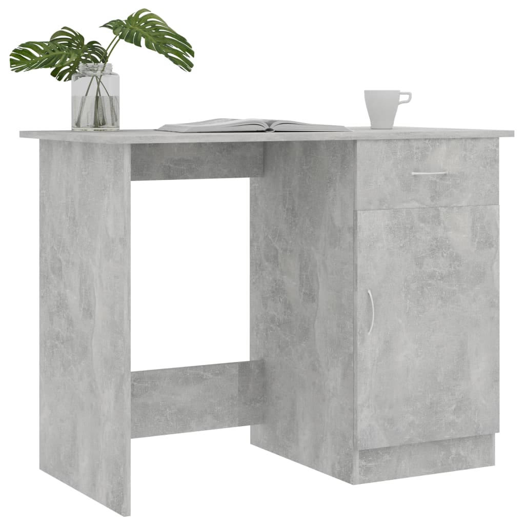 Bureau 100x50x76 cm bewerkt hout betongrijs is nu te koop bij PeponiXL, paradijselijk wonen!
