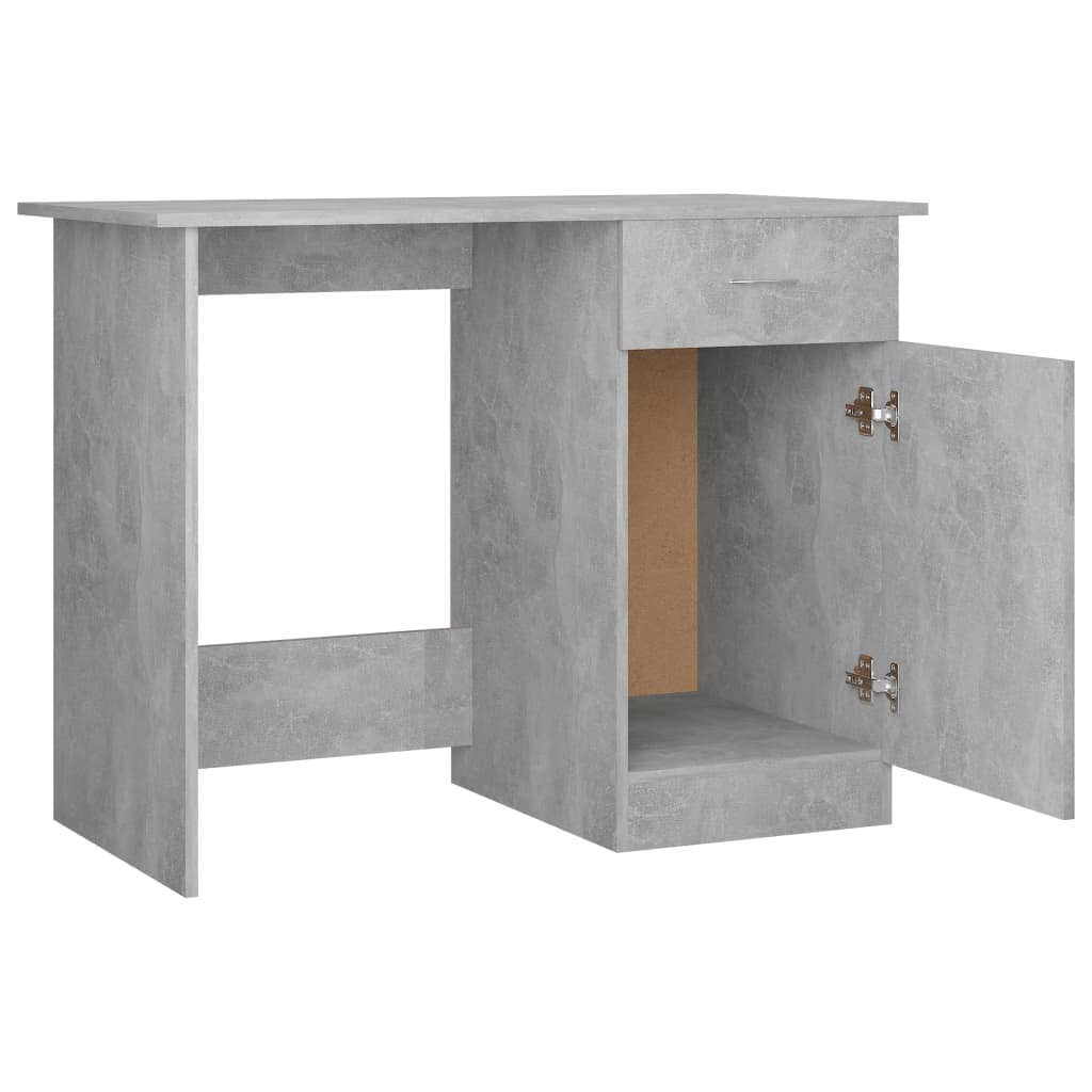Bureau 100x50x76 cm bewerkt hout betongrijs is nu te koop bij PeponiXL, paradijselijk wonen!