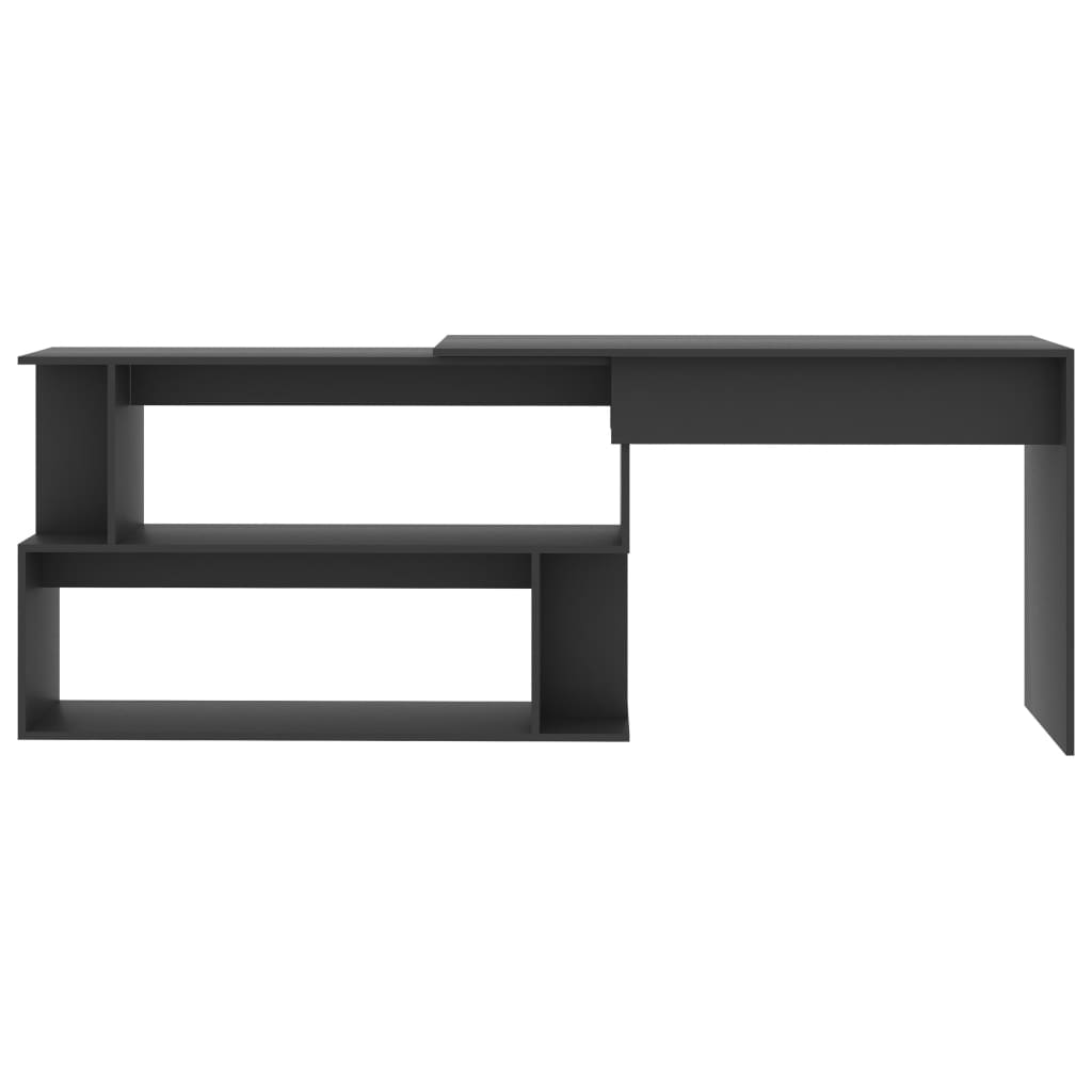 Hoekbureau 200x50x76 cm bewerkt hout grijs is nu te koop bij PeponiXL, paradijselijk wonen!