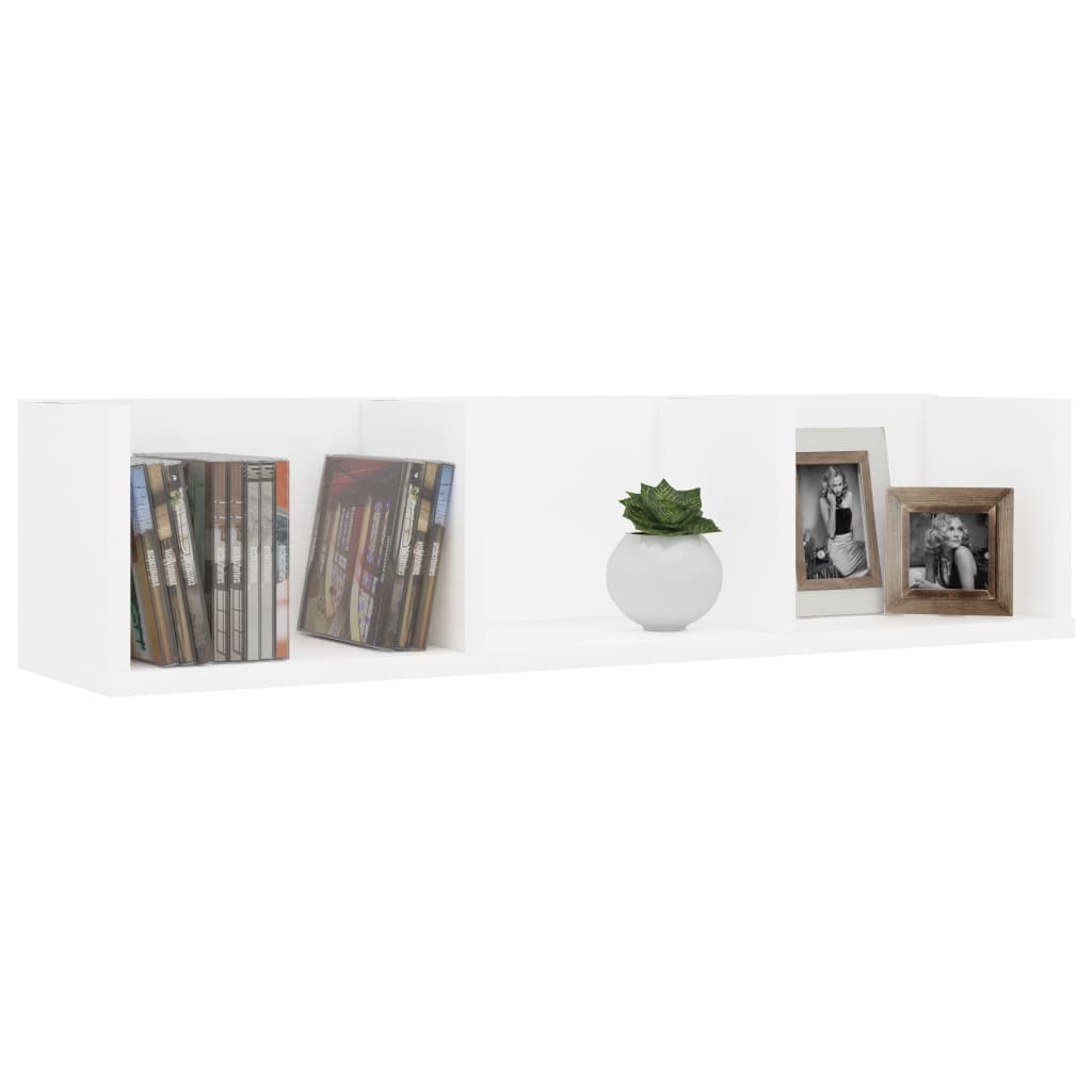 Cd-wandschap 75x18x18 cm bewerkt hout wit is nu te koop bij PeponiXL, paradijselijk wonen!