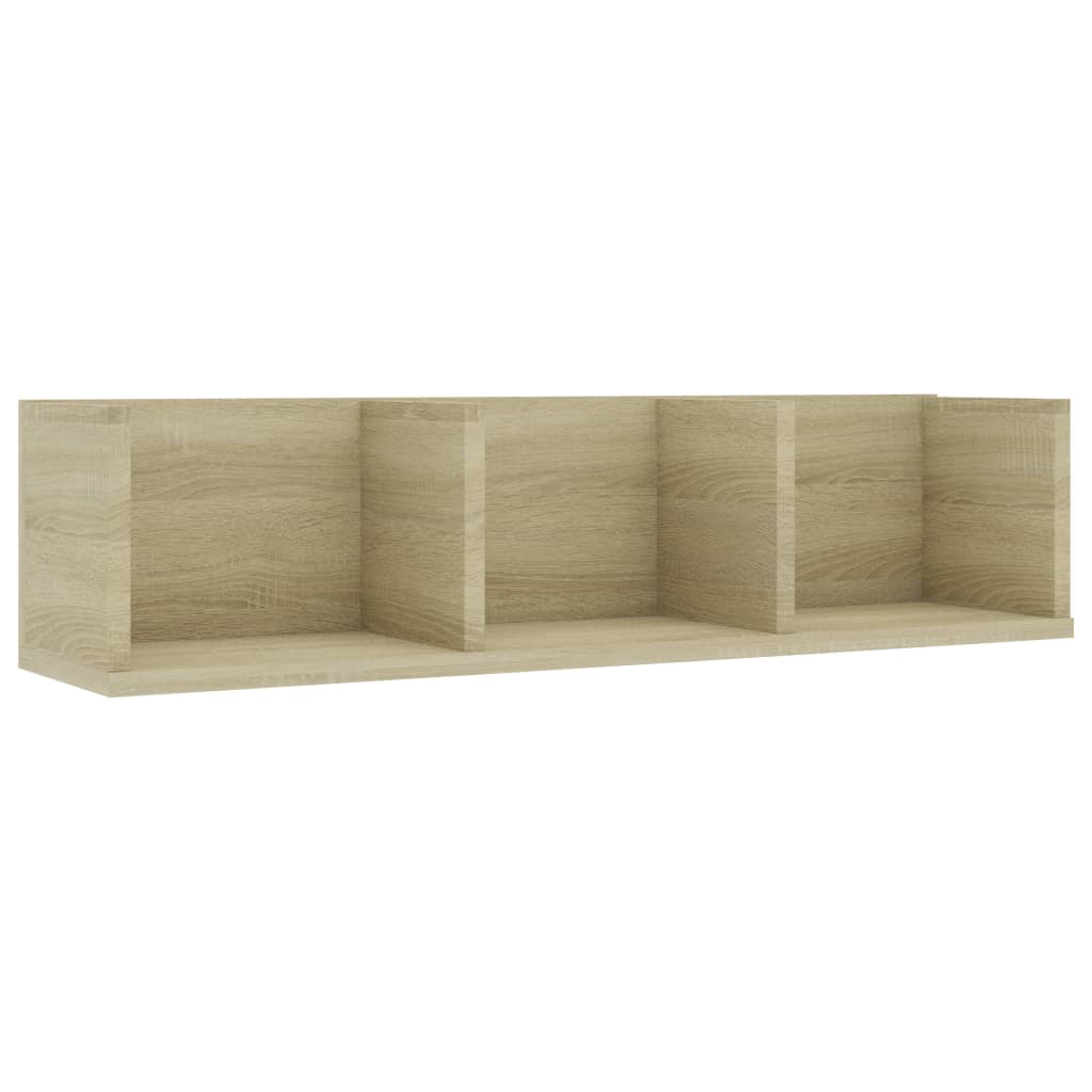 Cd-wandschap 75x18x18 cm bewerkt hout sonoma eikenkleurig is nu te koop bij PeponiXL, paradijselijk wonen!