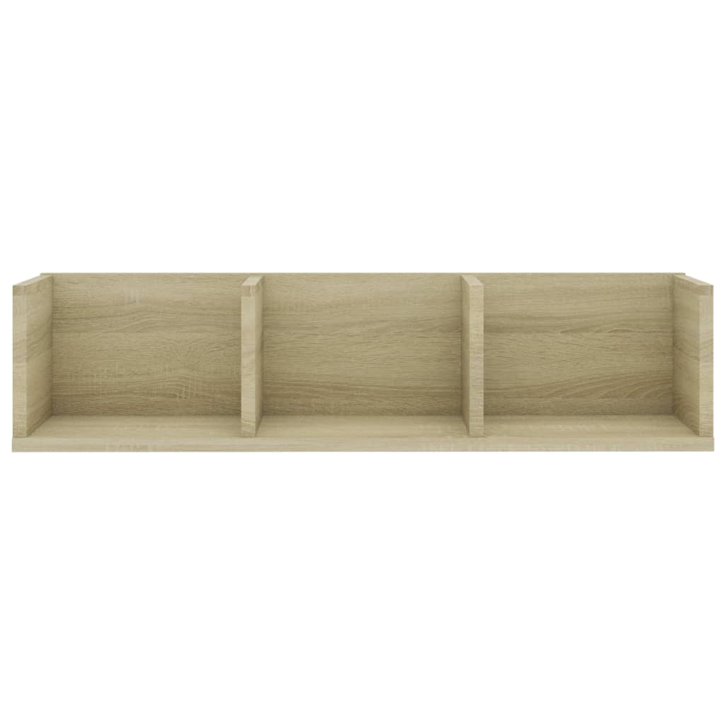 Cd-wandschap 75x18x18 cm bewerkt hout sonoma eikenkleurig is nu te koop bij PeponiXL, paradijselijk wonen!
