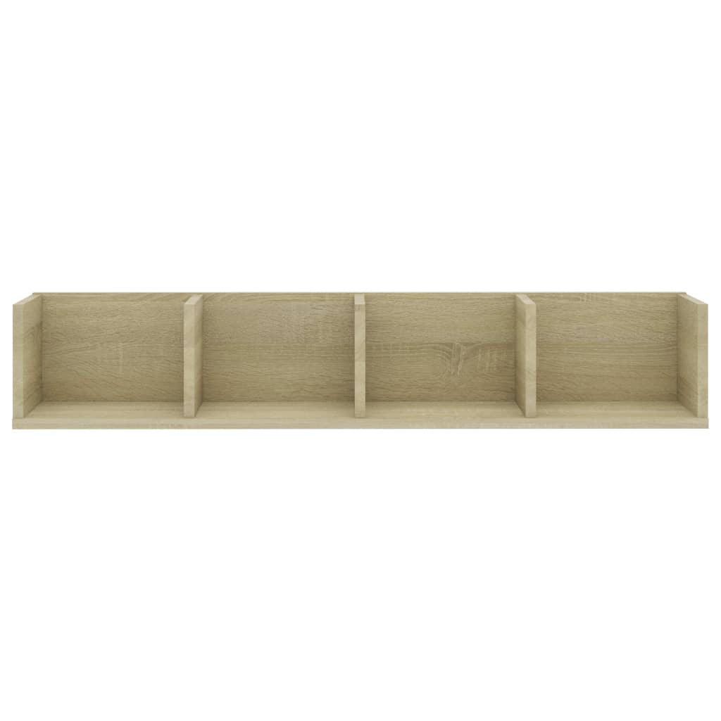 Cd-wandschap 100x18x18 cm bewerkt hout sonoma eikenkleurig is nu te koop bij PeponiXL, paradijselijk wonen!