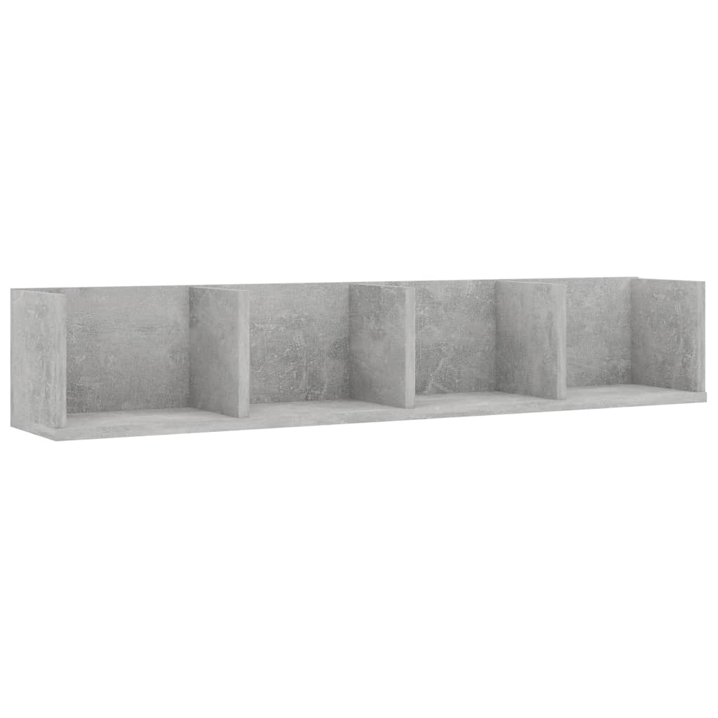 Cd-wandschap 100x18x18 cm bewerkt hout betongrijs is nu te koop bij PeponiXL, paradijselijk wonen!