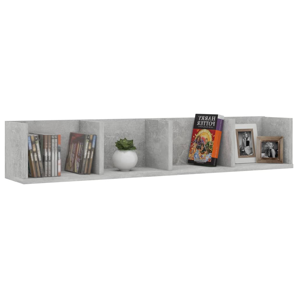 Cd-wandschap 100x18x18 cm bewerkt hout betongrijs is nu te koop bij PeponiXL, paradijselijk wonen!