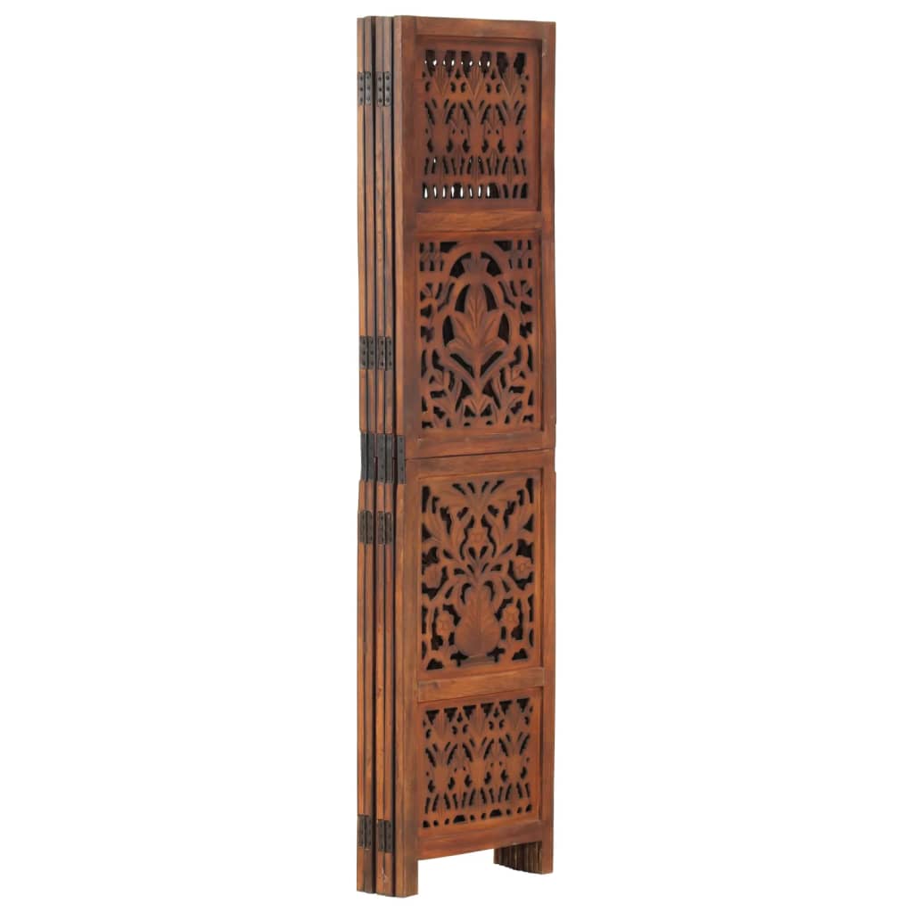 Kamerscherm 5 panelen handgesneden 200x165 cm mangohout bruin is nu te koop bij PeponiXL, paradijselijk wonen!