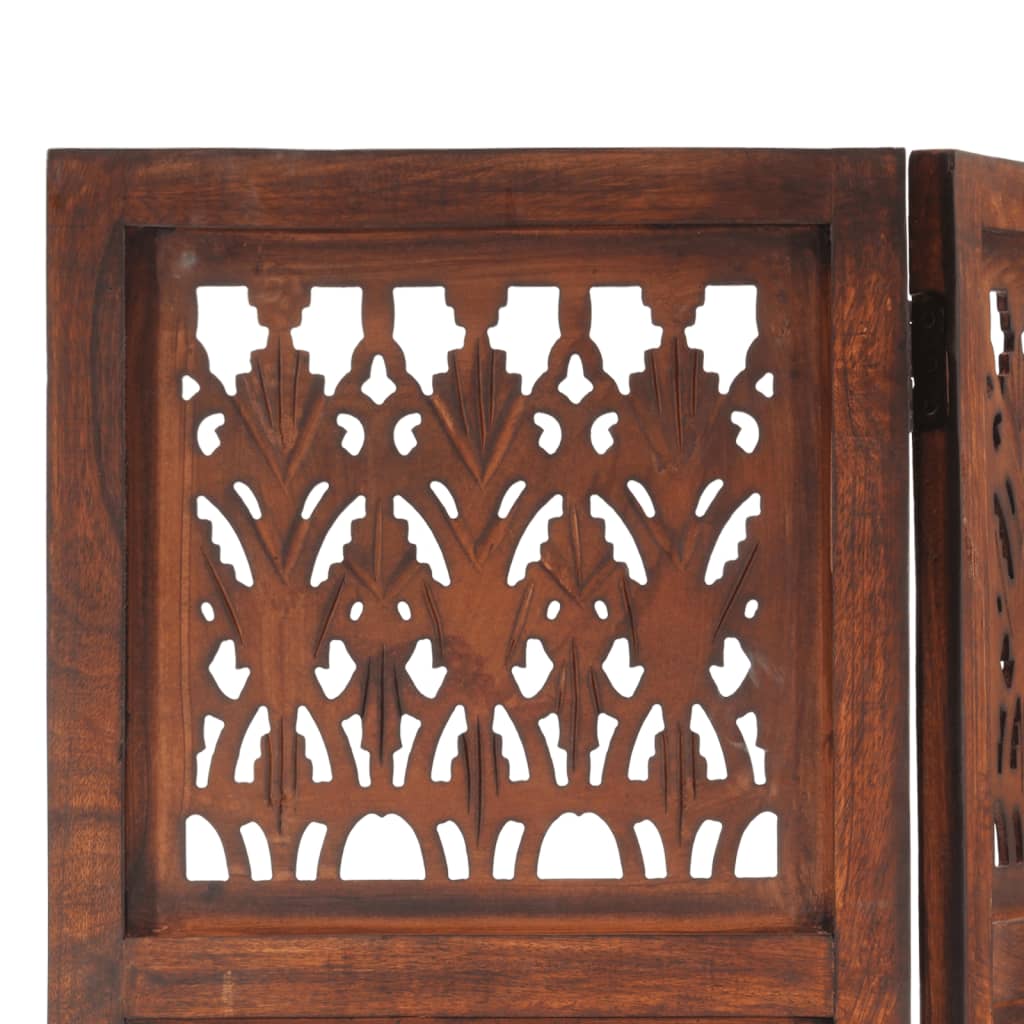 Kamerscherm 5 panelen handgesneden 200x165 cm mangohout bruin is nu te koop bij PeponiXL, paradijselijk wonen!