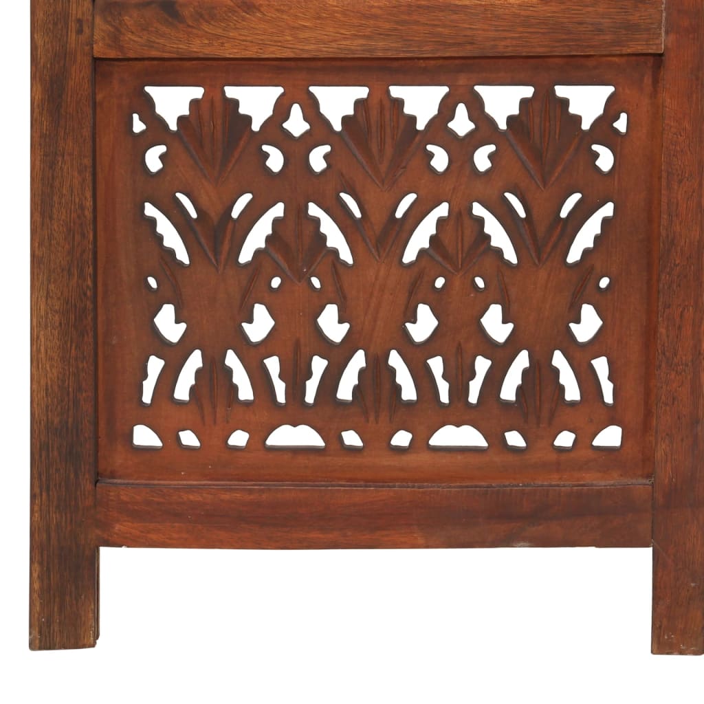 Kamerscherm 5 panelen handgesneden 200x165 cm mangohout bruin is nu te koop bij PeponiXL, paradijselijk wonen!