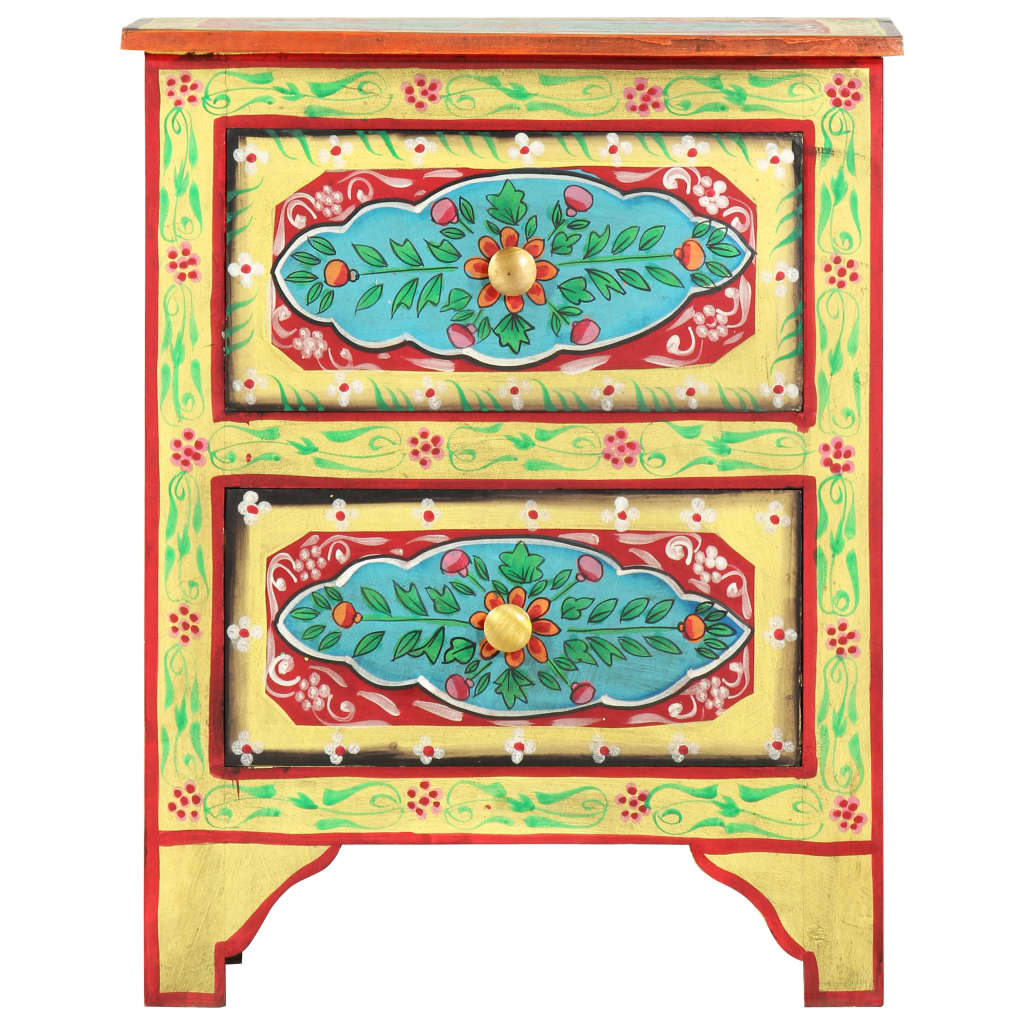 Nachtkastje handgeschilderd 40x30x50 cm massief mangohout is nu te koop bij PeponiXL, paradijselijk wonen!